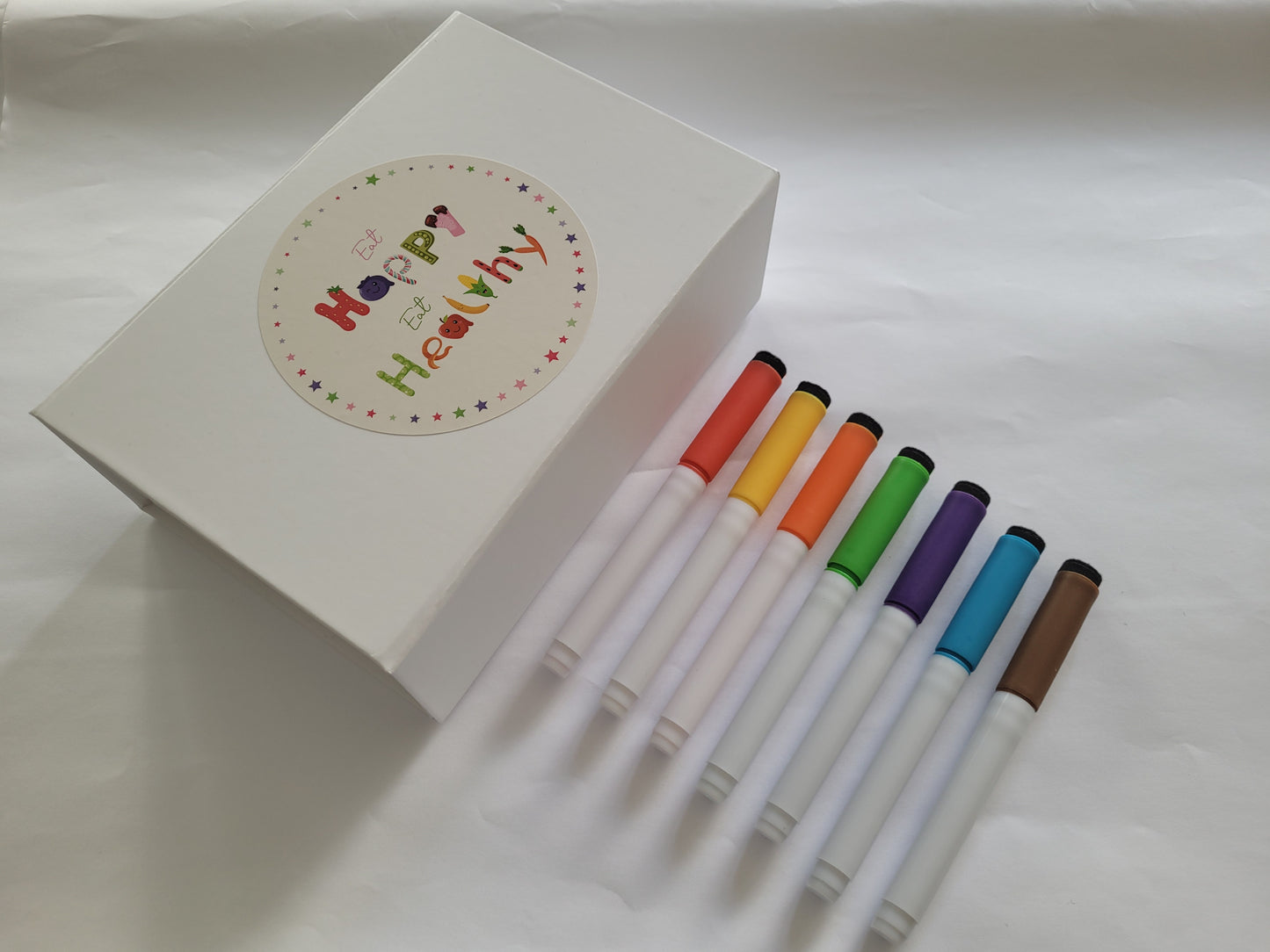 NEW! Eat Happy Eat Healthy - Premium A3 Wooden Whiteboard Set