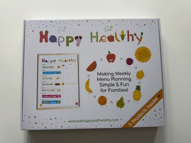 NEW! Eat Happy Eat Healthy - Premium A3 Wooden Whiteboard Set